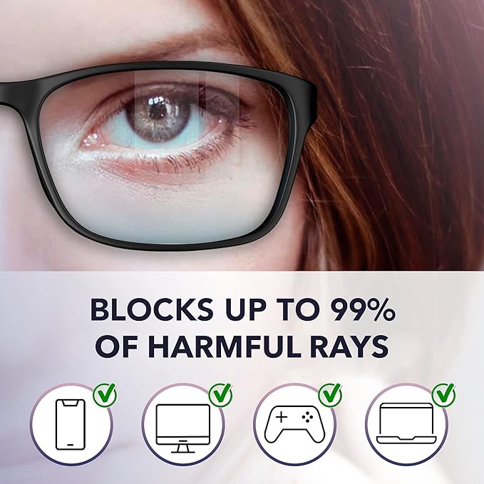 (B086C66SZ2) - Stylish Blue Light Blocking Glasses for Women or Men - Ease Computer and Digital Eye Strain